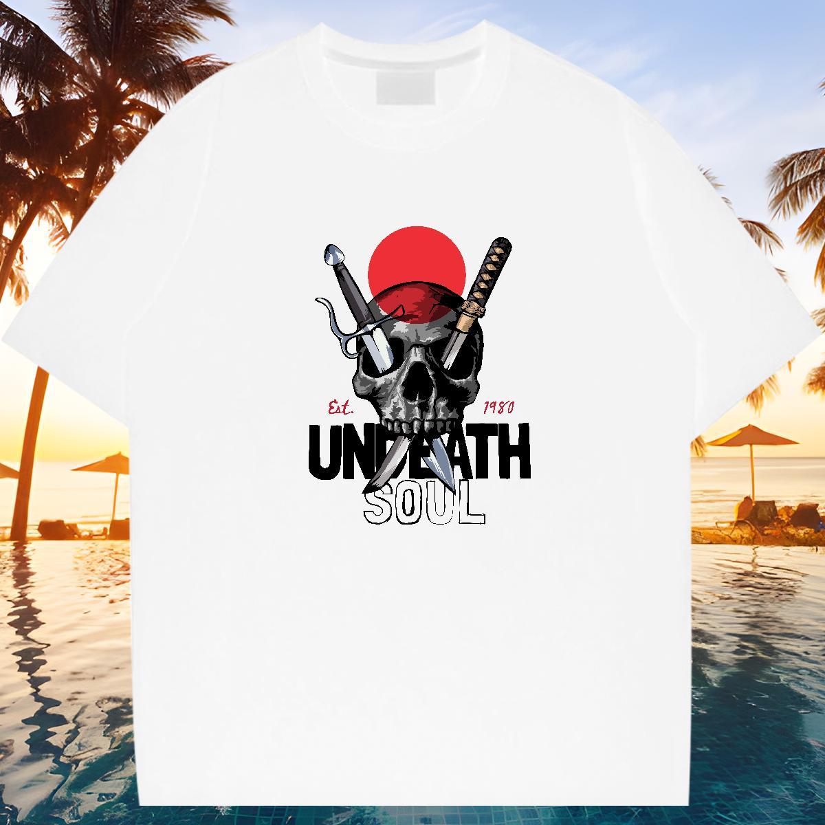 High Quality T Shirt For Man 100% Cotton 230g rapier Anime Printing Street Oversized 4XL O Neck Short Sleeves Men Clothes T-Shirt Stylist Wear