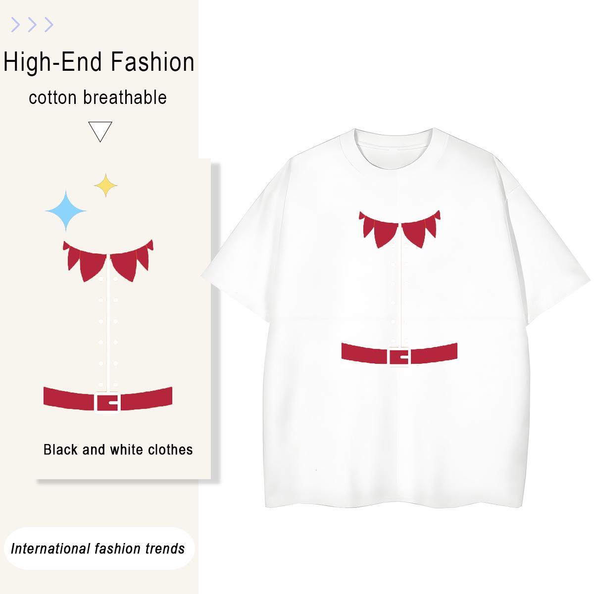 2024 DIY Men Clothes T-Shirt Christmas Street Casual 230g Cotton Wear Breathable Soft Loose Fit Mens T Shirts DIY Printed