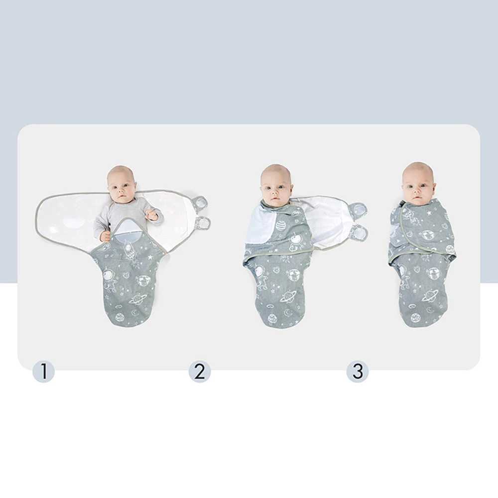 0-3M Newborn Baby Swaddle Wrap 100% Cotton Baby Sleeping Bag Stars Elephant Diaper Cocoon Swaddle Blanket Receiving Blankets M240824