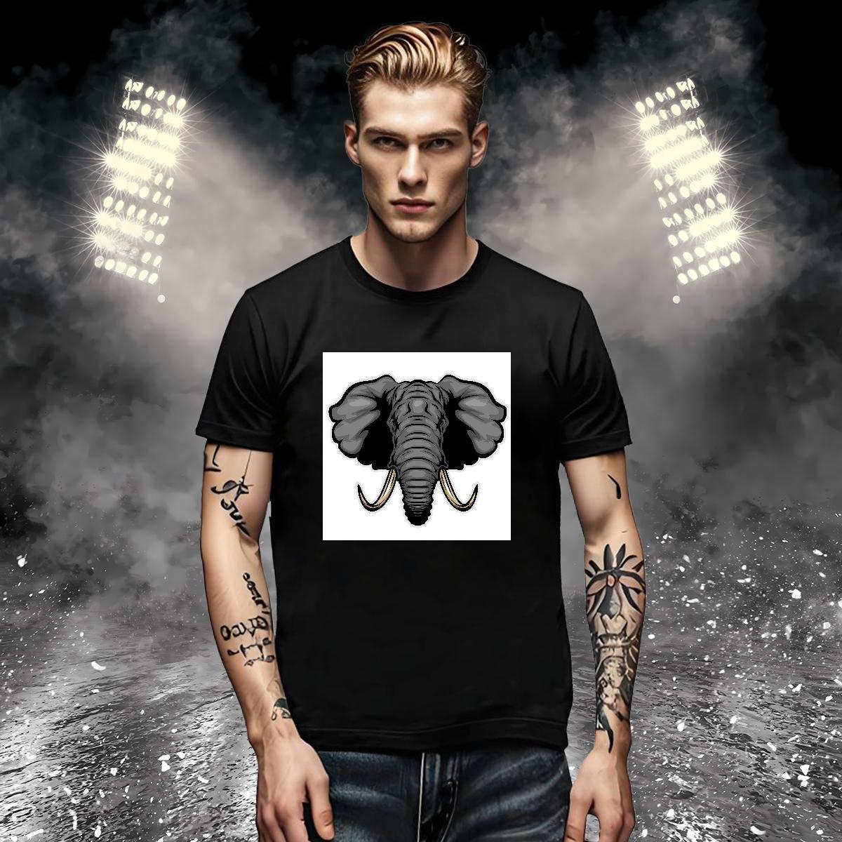Fashion Casual Mens Tshirts elephant Daily Outfit 100% Cotton 230g Top Tees O Neck Short Sleeves Popular T shirt Oversized 3XL 4XL