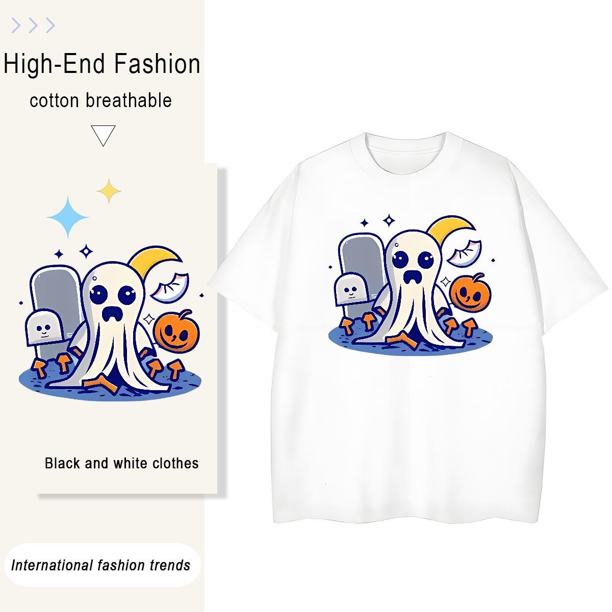 Classic Casual Men Tops Tees monster Beach 230g Pure Cotton Tshirts Breathable Short Sleeve Unisex Men T Shirts Custom Print Oversized