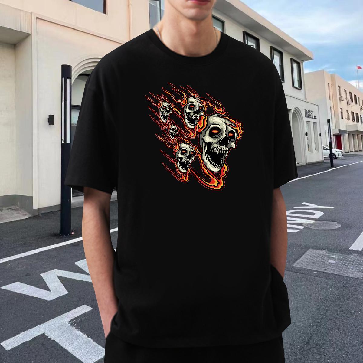 Designer T Shirt For Man 100% Cotton 230g skull Sport Plus Size Custom O Neck Short Sleeves Couples T Shirts New Tshirts