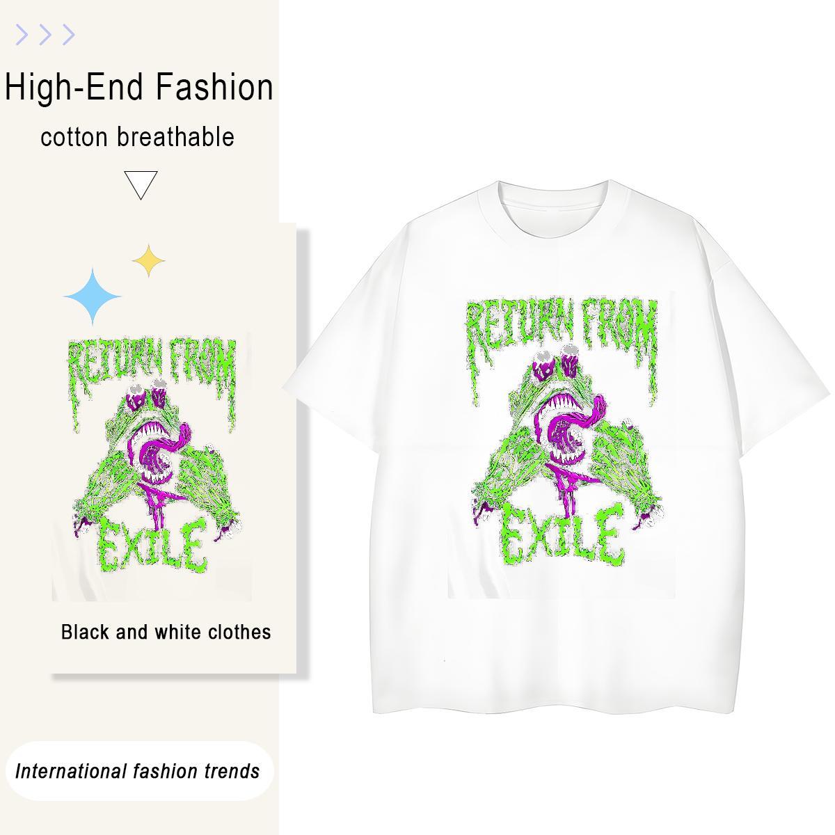 Fashion Tshirts halloween Street Wear 230g Cotton Tops Shirt Short Sleeve Soft Cool Man T Shirts Anime