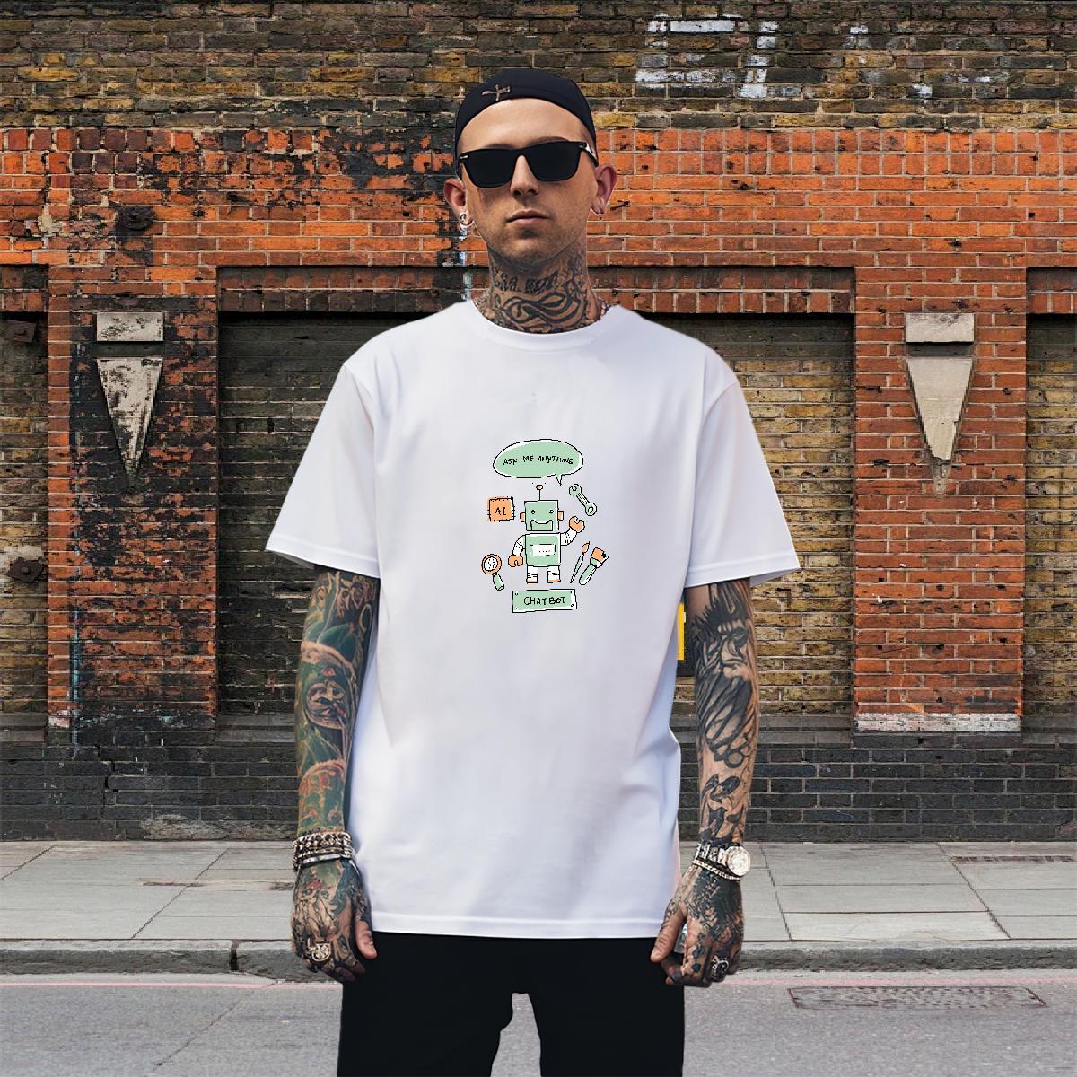 Cool Man T Shirts 100% Cotton 230g skull Street Wear Custom Print Plus Size Breathable Short Sleeve Tshirts Fashion New Top Tees