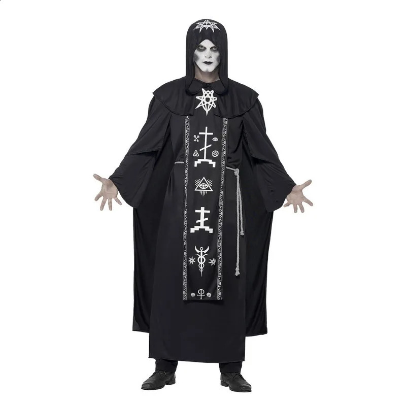 Halloween costume couple wizard black robe cosplay anime love life 240823