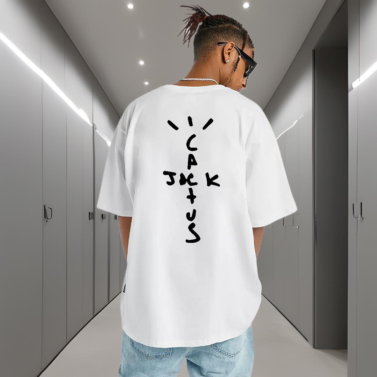 Loose Man T Shirts 100% Cotton 230g letter Sport Anime Print O-Neck Short Sleeve Men Tees Brand Wear