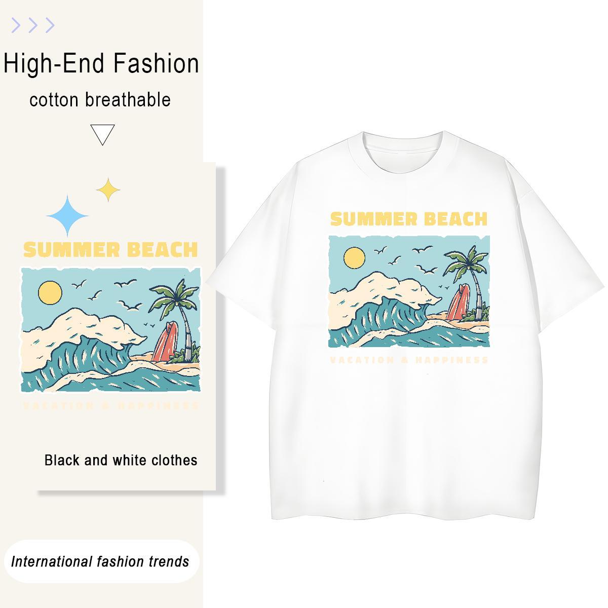 2024 Men Clothes T-Shirt tree Anime Printing Street 230g Cotton Tops Tees Breathable Soft Unisex Mens T Shirts Graphic