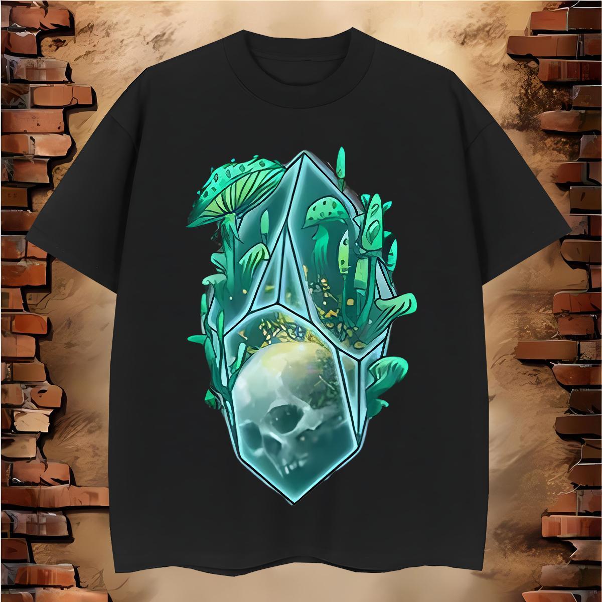 Classic T-Shirts 230g 100% Cotton skull Street Wear DIY Printed Crew Neck Tshirts Fashion Top Tees