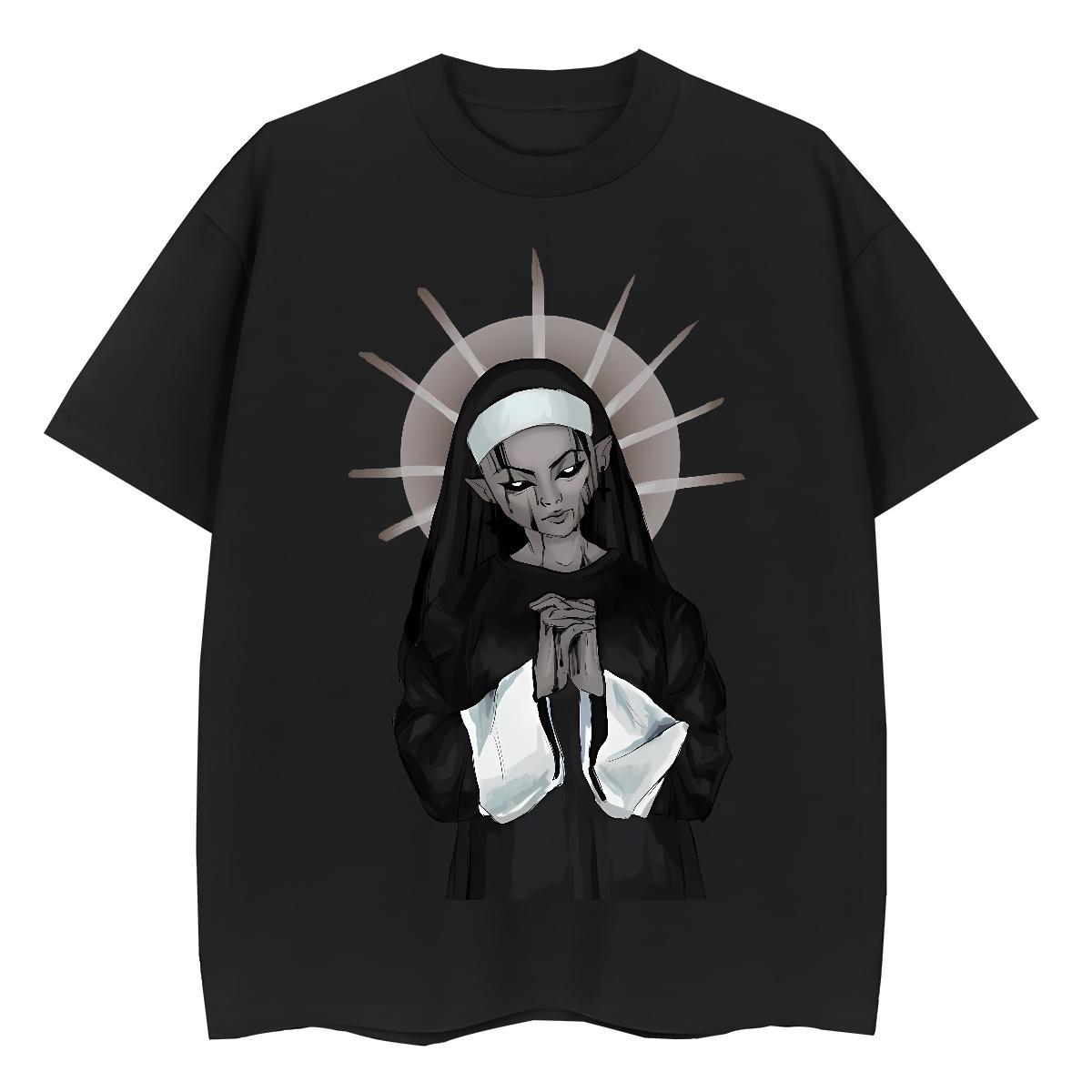 Loose fit Couples T Shirts 230g 100% Cotton nun Casual Daily Wear Womens T Shirts Crew Neck DIY Anime Tops