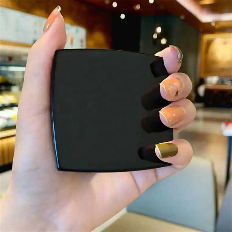 High Quality Folding Portable Double-sided Mirror Bright Black High-definition Mini Flip HandHeld Pocket Mirror Makeup ToolsXJ241213