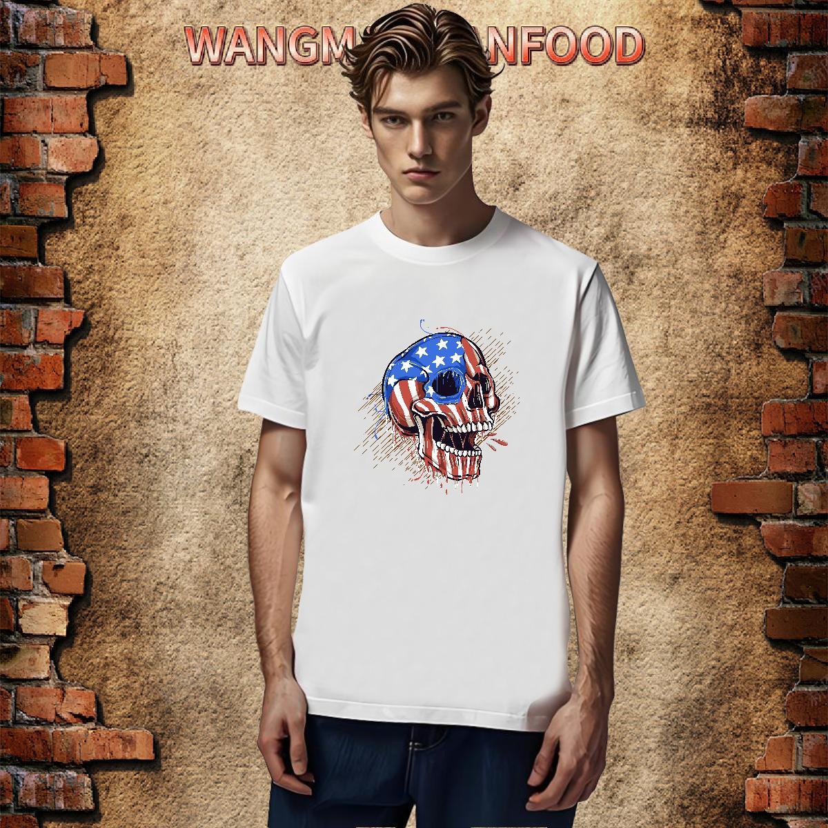 Cool Design Mens T Shirts 230g 100% Cotton skull Street Oversized Breathable Crew Neck Couples T Shirts Designer Clothings