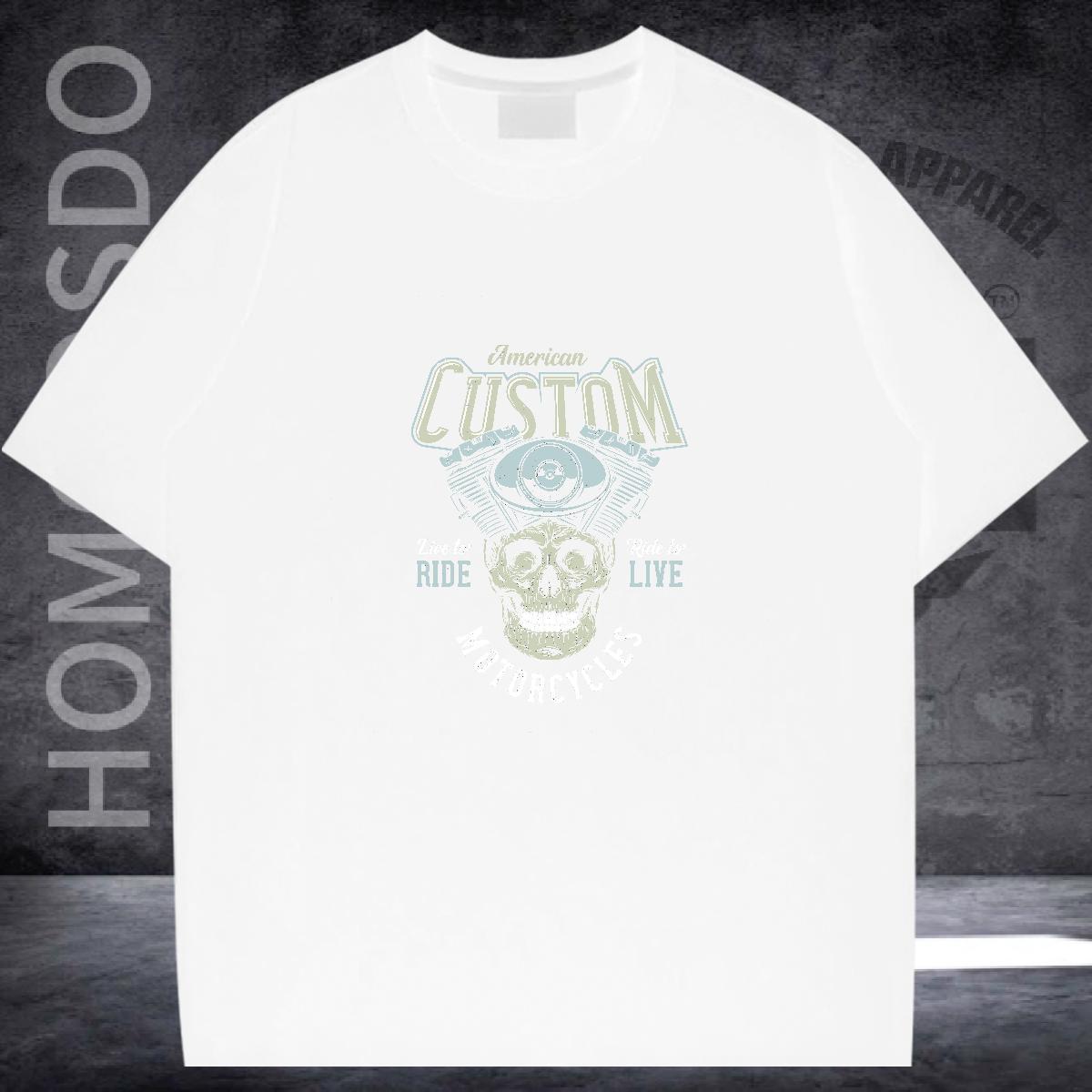 Soft T Shirt For Man 100% Cotton 230g skull Casual Beach Custom Print Plus Size Breathable Crew Neck Tshirt for Man Woman DIY Top Tees
