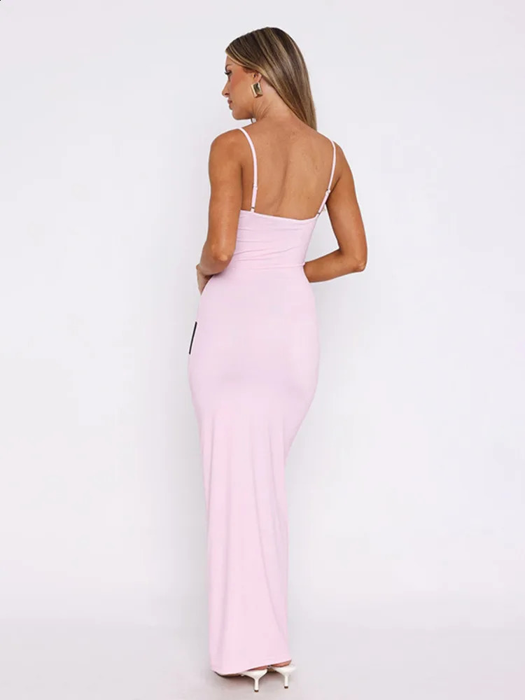 Mozision Floral Print Backless Sexy Maxi Dress For Women Gown Spaghetti Strap Sleeveless Bodycon Sexy Party Long Dress Clubwear 240823