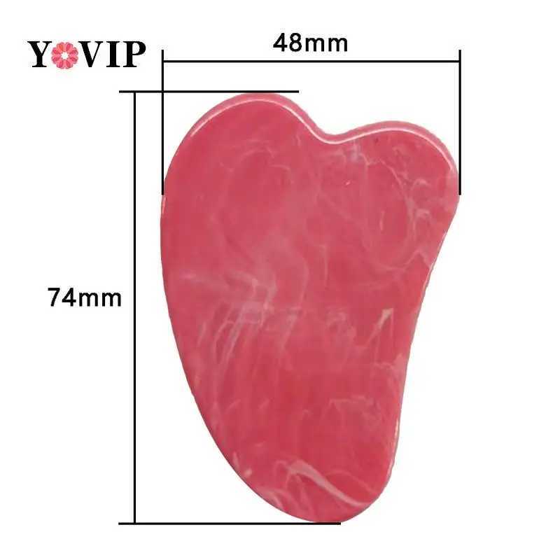 Simulated Jade Gua Sha Scraper Board Stone Face Neck Skin Lifting Wrinkle Remover Beauty Care Plastic Massage Rose Quartz Jade CL240825