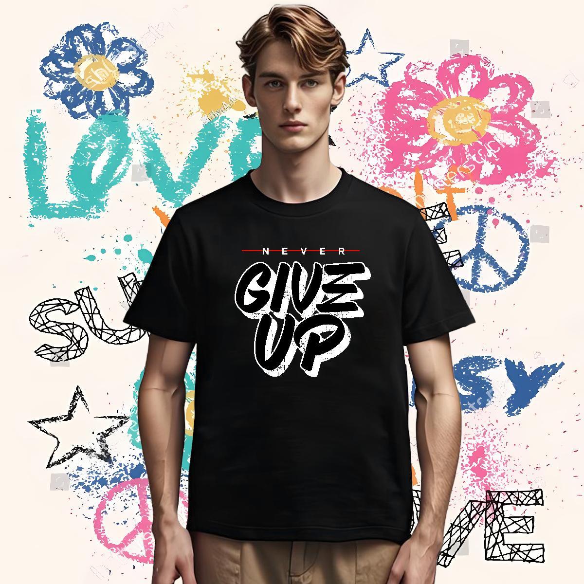 Wholesale T-Shirts 230g Cotton letter Street Wear Asian Size Breathable Crew Neck Men Tops Tees Classic Tops Shirt