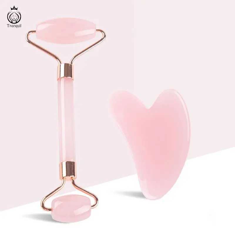 1 Set Face Spa Massager Neck Roller Gua Sha Scraper Board Face Lift Up Wrinkle Remover Face Roller Scraper Set CL240824