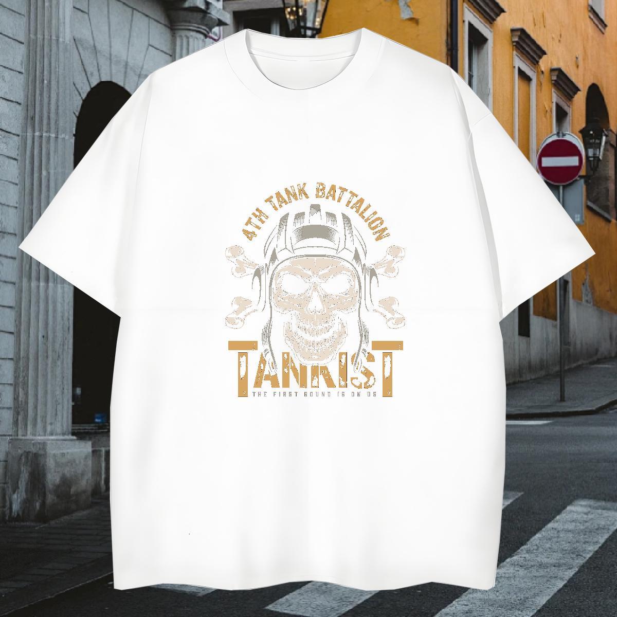 Popular T Shirts Men 100% Cotton 230g skull Casual Beach Custom Cartoon Breathable Crew Neck Couples T Shirts Wholesale Tees Shirts