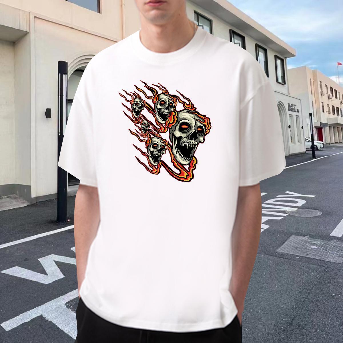 Designer T Shirt For Man 100% Cotton 230g skull Sport Plus Size Custom O Neck Short Sleeves Couples T Shirts New Tshirts
