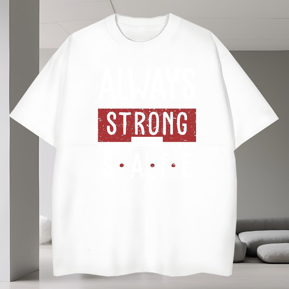 Free Shipping T-Shirts for Men 230g Cotton letter Street Casual Custom Print Plus Size O Neck Short Sleeves Men Clothes T-Shirt 2024 New Wear