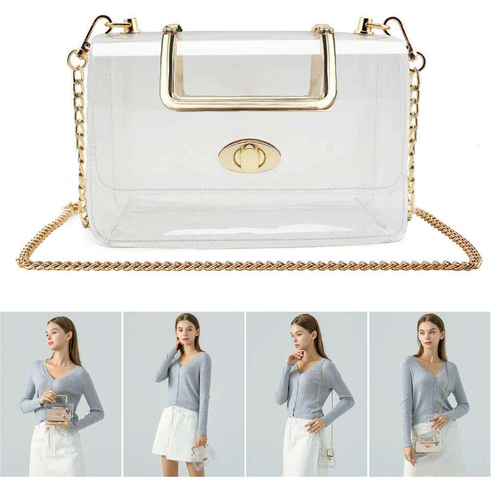 Clear Purse for Women, Clear Crossbody Bag,Transparent Clutch Clear Purse Crossbody Shoulder Stadium Approved Bags