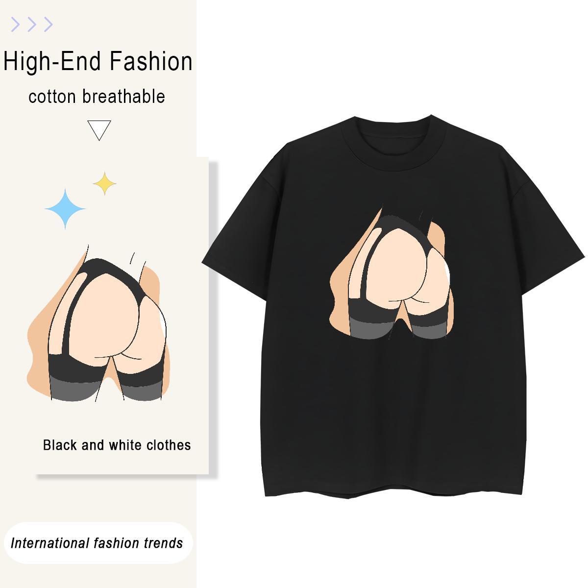 Popular Lady T shirt 230g 100% Cotton painting Sports Street Wear Womens T Shirts Breathable Crew Neck Custom Print Plus Size Clothings