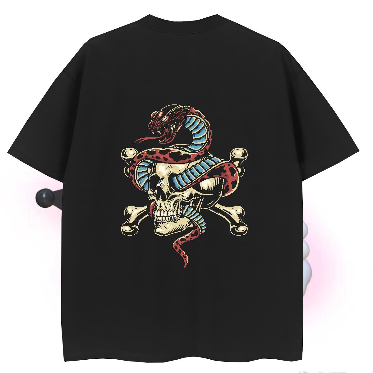 Unisex T-Shirts 100% Cotton 230g skull Casual Beach Customized Breathable Short Sleeve Men Tops Tees Fashion Tee Shirt