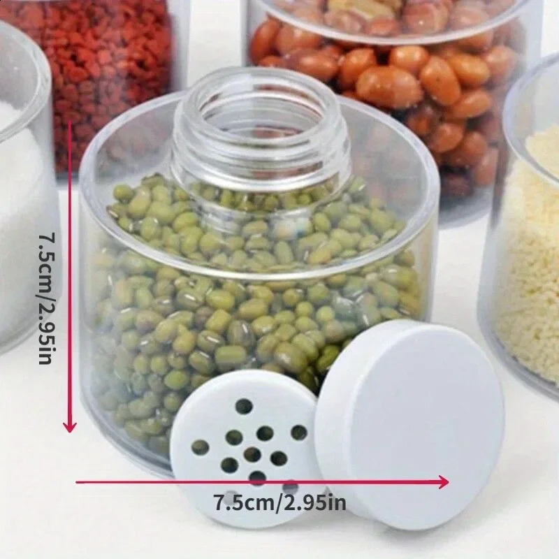 6Pcs/Set Spice Jar Pepper Shaker Box Spice Tower Herb Spice Tools Transparent Seasoning Cans Kitchen Rack Condiment Bottles 240823