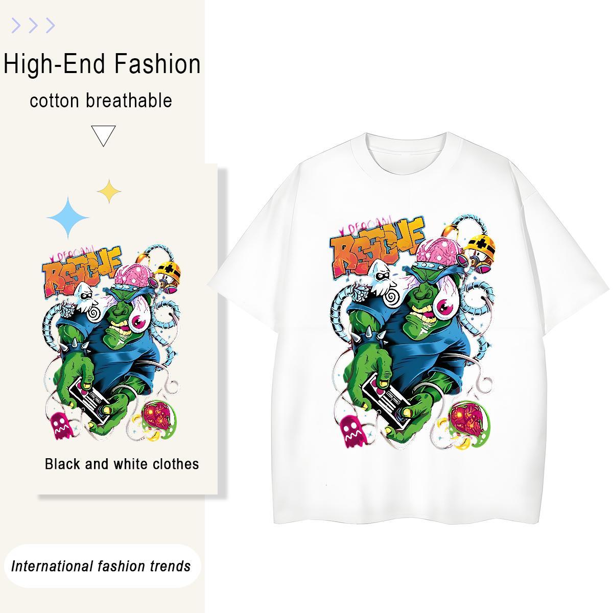 Brand Womens Tshirts 230g Cotton scare Hip Hop Street T Shirt For Woman Crew Neck Breathable Skull Clothes Shirt