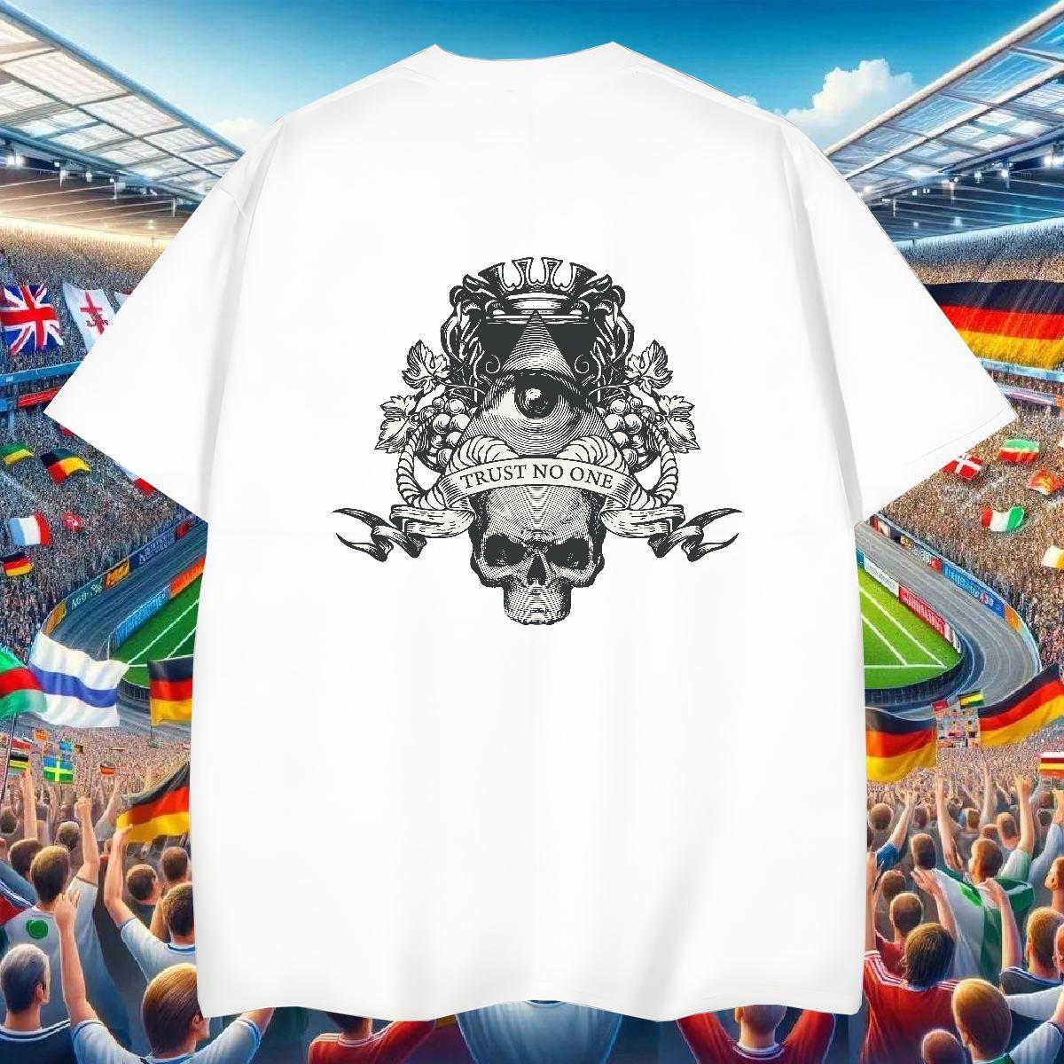 Brand Man T Shirts 230g Cotton skull Hip Hop Custom Cartoon Breathable Short Sleeve Men Tops Tees Free Shipping Polos