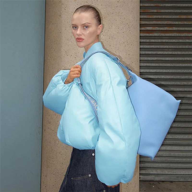 Women's Down Parkas Women Sky Blue Bread Jacket Baseball Puffer Jackets Cute Warm Thick Bubble Coats Bomber Parkas Jacket Zipper Puff Parkas Down