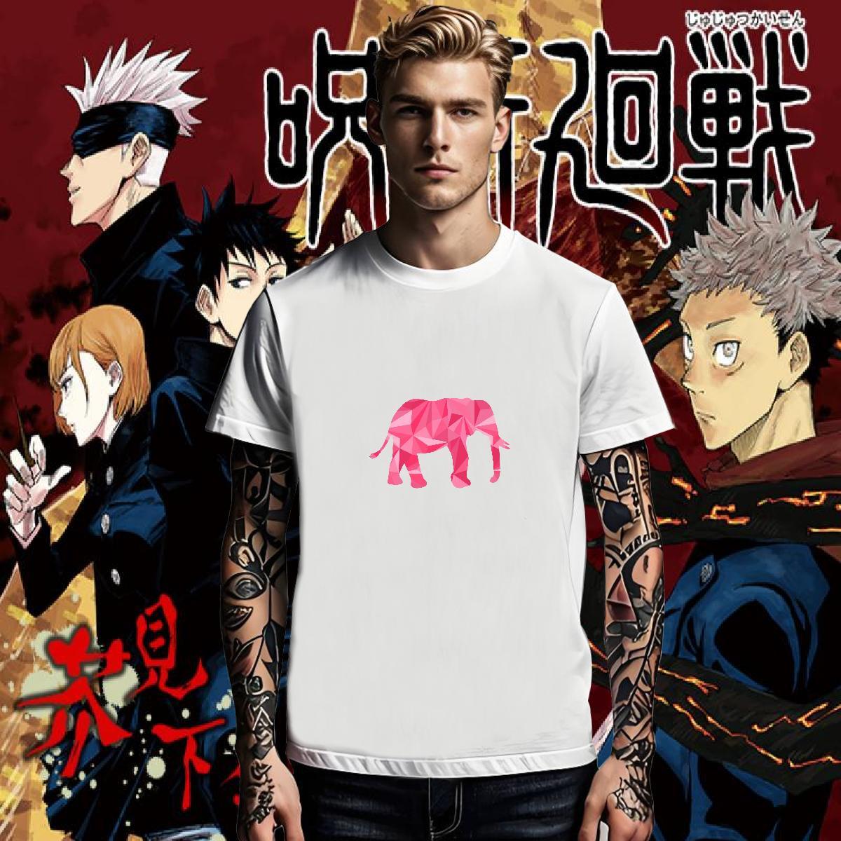 2024 New Men Clothes T-Shirt Elephant Casual Daily Wear 230g Cotton Tees Breathable Soft Wholesale Mens T Shirts Floral Print