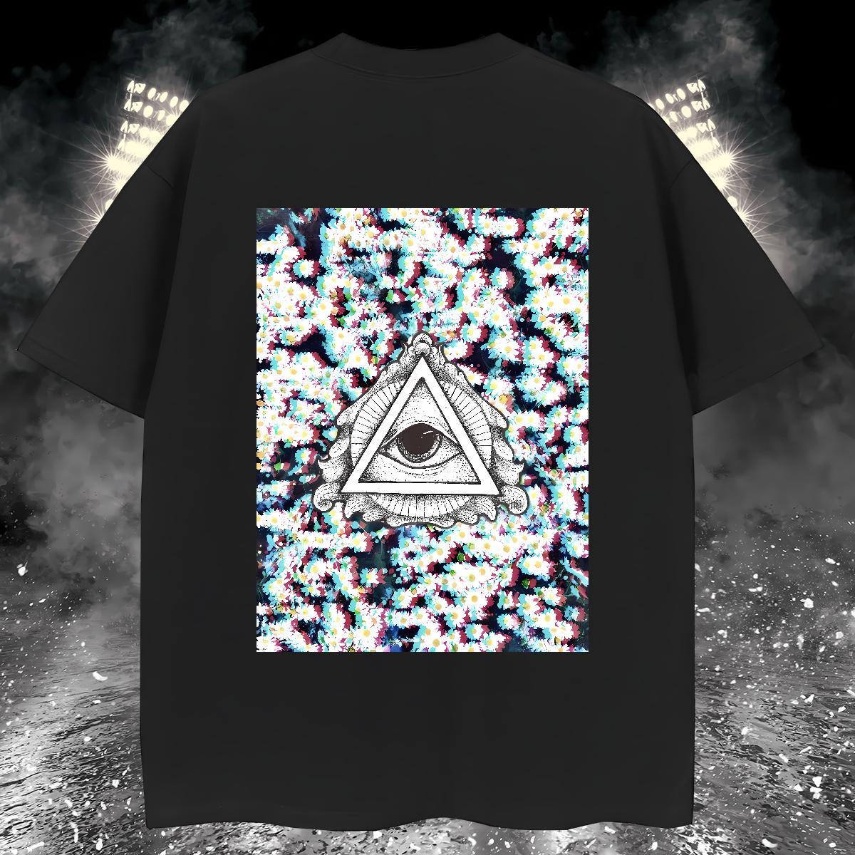 TOP Quality Man T Shirts 100% Cotton 230g eye of the devil Street wear Hip Hop Plus Size Custom Breathable Short Sleeve Men Tshirts Free Shipping Polo