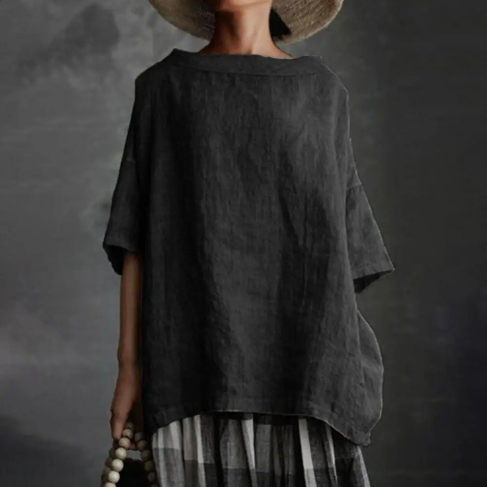 Pullover Top Comfortable Half Sleeve Lady Summer Casual Tee Shirt Stitching n Anti-Pilling Pullover Blouse Streetwear 240823