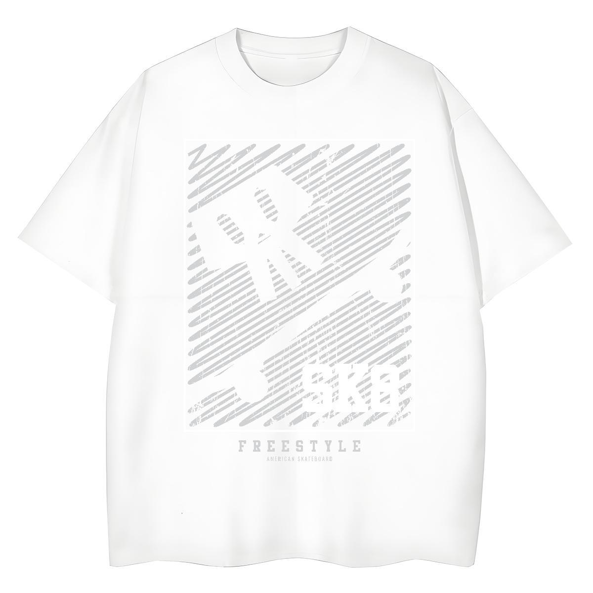 Cool Design T Shirts Men 100% Cotton 230g skull Street Oversized 3XL 4XL Crew Neck Breathable Mens Tshirts Designer Clothings