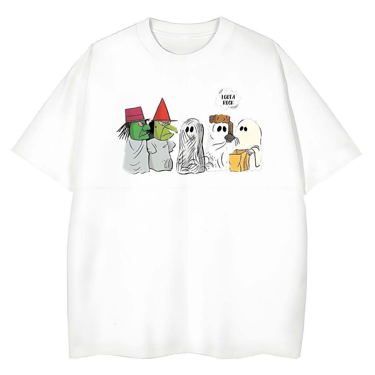 2024 New Men Tees halloween Casual 100% Cotton 230g Tops Breathable Short Sleeve Cool T Shirt For Man Custom Anime