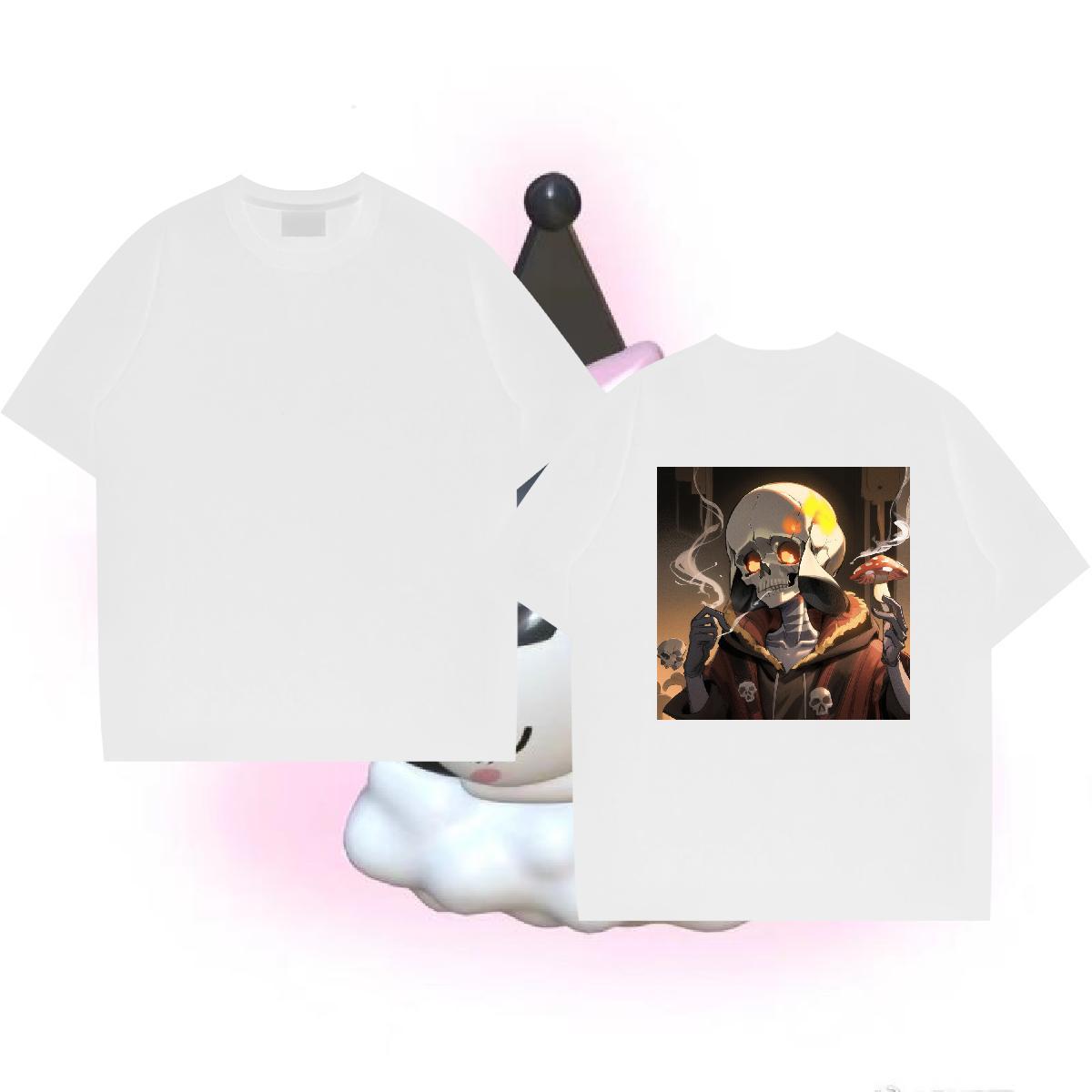 High Quality T-Shirts 230g Cotton skull Daily Outfit DIY Printed Breathable Crew Neck Men Tshirts New Designer Clothings
