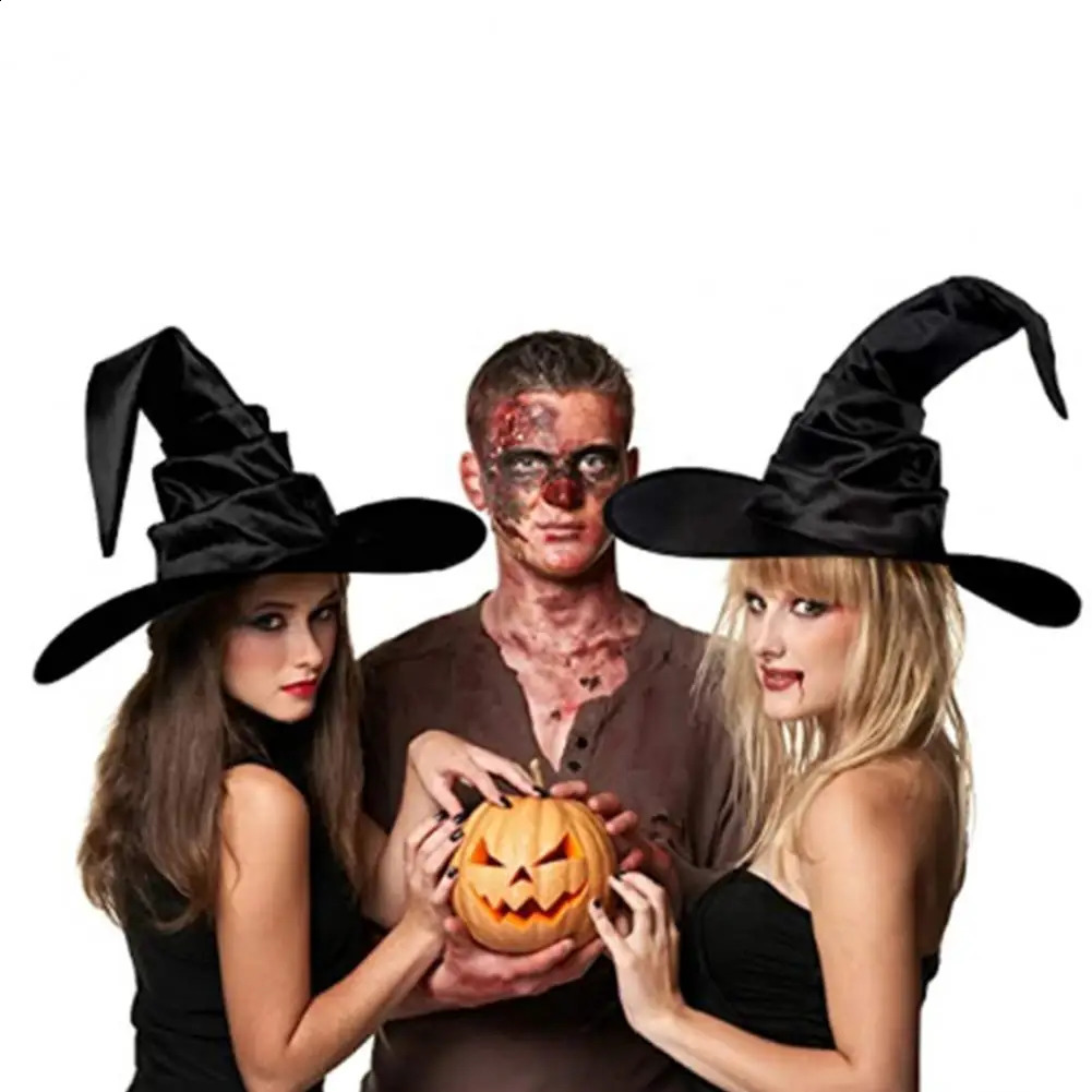 Classic Black Witch Hat Durable Reusable Witch Hat Stylish Halloween Witch Hat for Masquerade Party Cosplay Wide Brimmed Black 240823