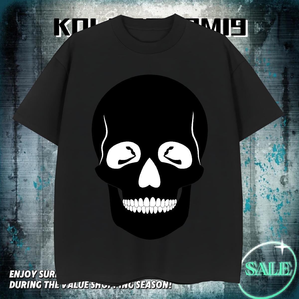 Comfortable Mens T Shirts 230g 100% Cotton skull Casual Daily Wear Custom Anime Breathable Crew Neck Couples T Shirts Designer Fashion Tshirts