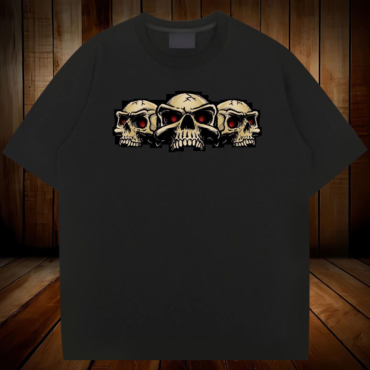Wholesale Man T Shirts 230g Cotton skull Anime Printing Street Oversized 4XL Breathable Short Sleeve Tshirts New Top Tees