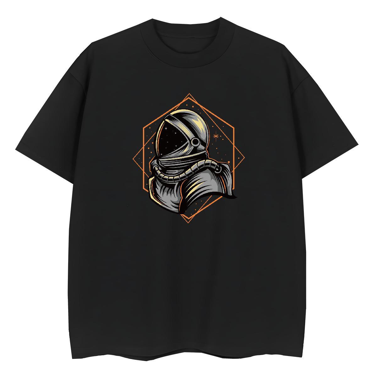 Lady Women Tshirts 230g Pure Cotton universe Sports Street Wear T Shirt For Woman Short Sleeve O-Neck Black Oversized Tees Shirts