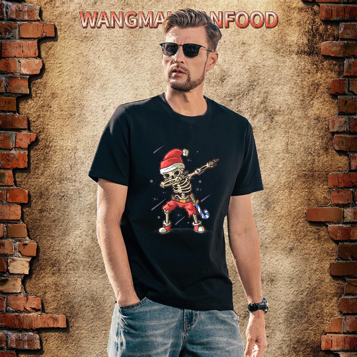 Free Shipping T-Shirts 230g Pure Cotton skull Outdoor Custom Print Oversized Breathable Short Sleeve Men Tops Tees DIY Tees Shirts