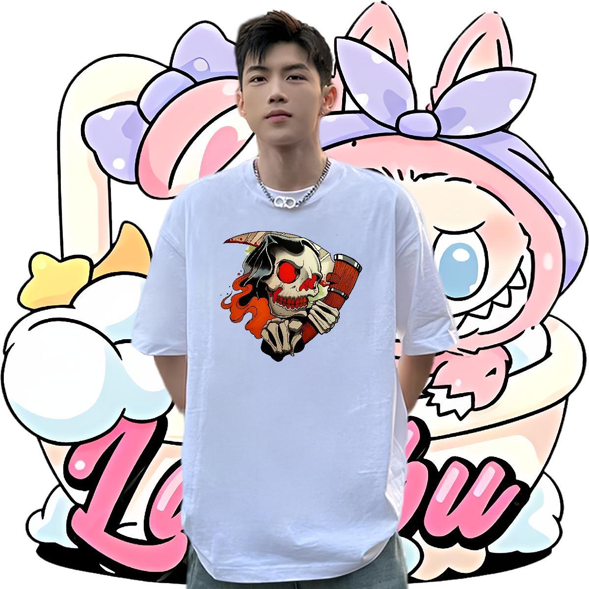 Cool Design T Shirt For Man 100% Cotton 230g skull Sports Casual Custom Big Size O Neck Short Sleeves Couples T Shirts Casual New Clothings