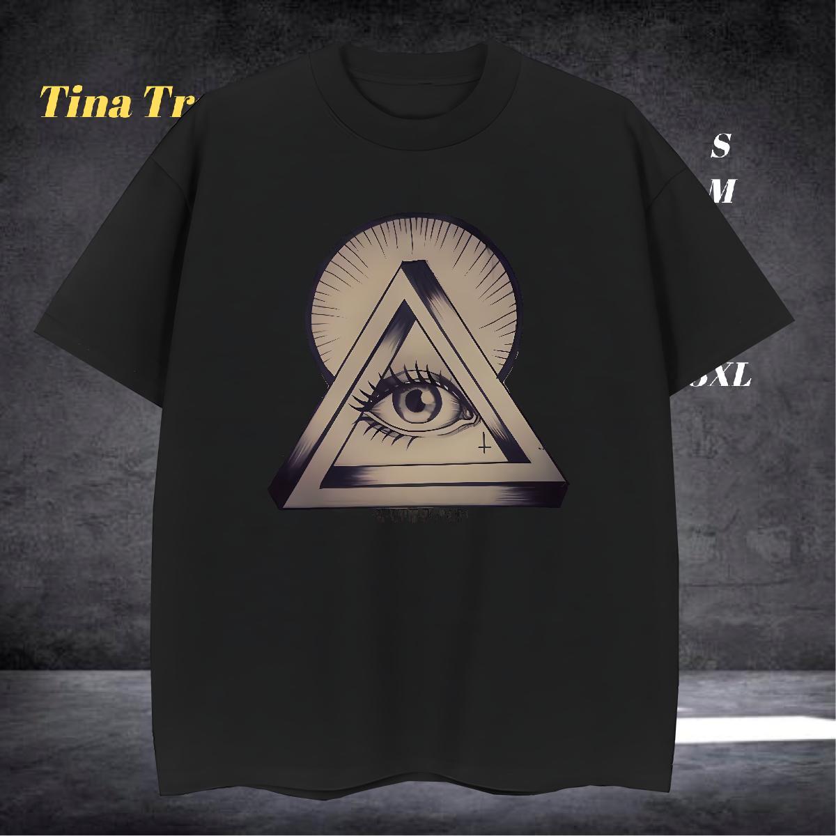 Free Shipping Men T Shirts 230g 100% Cotton eye of the devil Hip Hop Street Oversized 4XL Crew Neck Breathable Men Tees Fashion Designer Polos