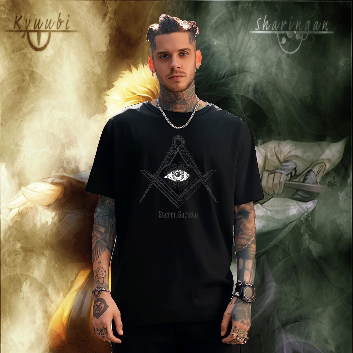 Cool Design Man T Shirts 230g 100% Cotton eye of the devil Casual Beach Oversized 4XL Pure Cotton Tshirts 2024 DIY Polos