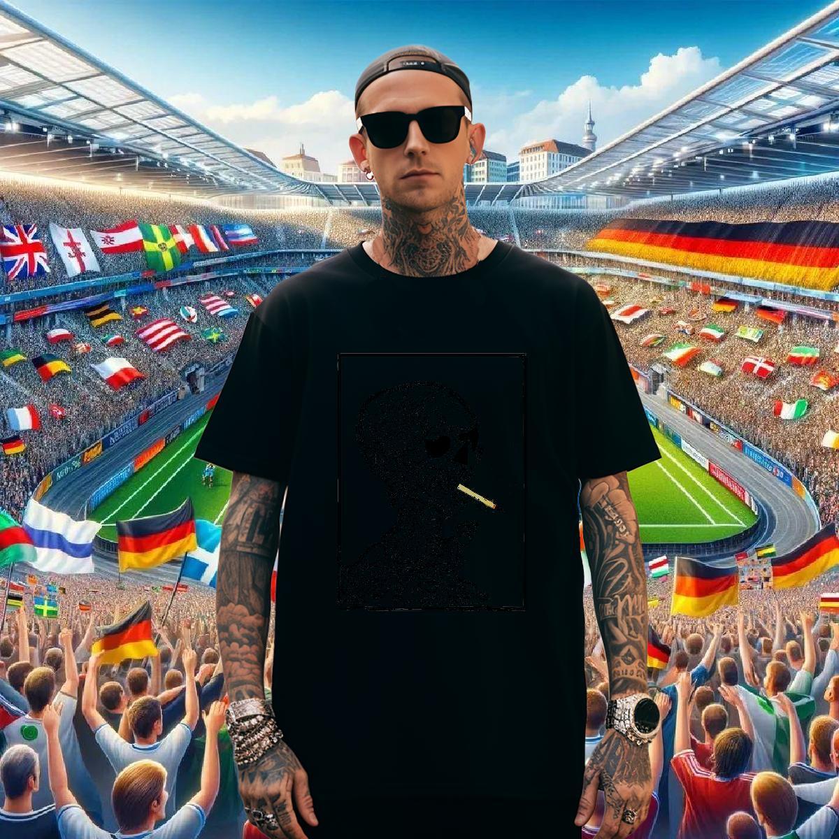 TOP Quality Man T Shirts 230g Cotton skull Street Customized Print Breathable Short Sleeve Couples T Shirts 2024 New Wear