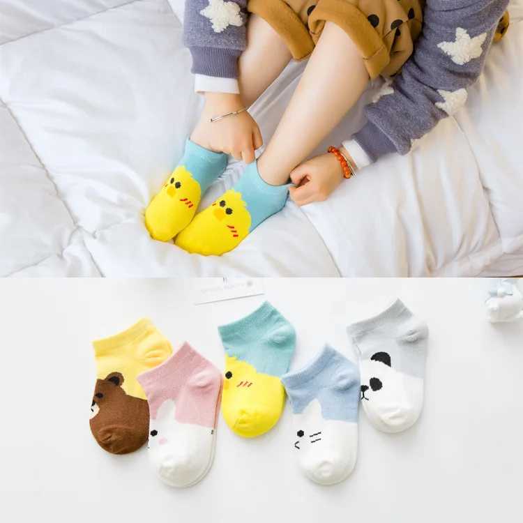 5Pairs/Lot Childrens Socks Autumn Winter Cotton Socks Girls Short Sox 1-12 years old Heart Kids Boy Breathable Socks Floor Sock CL240824