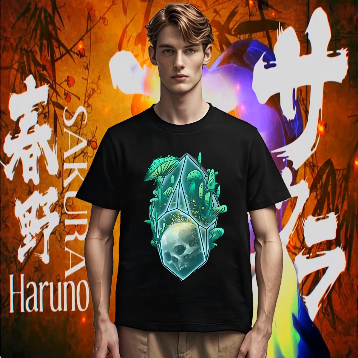 Free Shipping T shirt 100% Cotton 230g skull Spring Summer Anime Breathable Crew Neck Men Tees New Tshirts