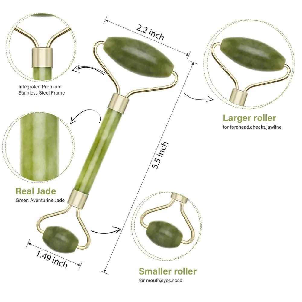 Jade Roller Facial Ridged Roller Skin Massage Tools Anti Aging and Wrinkles for Face Eye Neck Body for Lymphatic Massage CL240824
