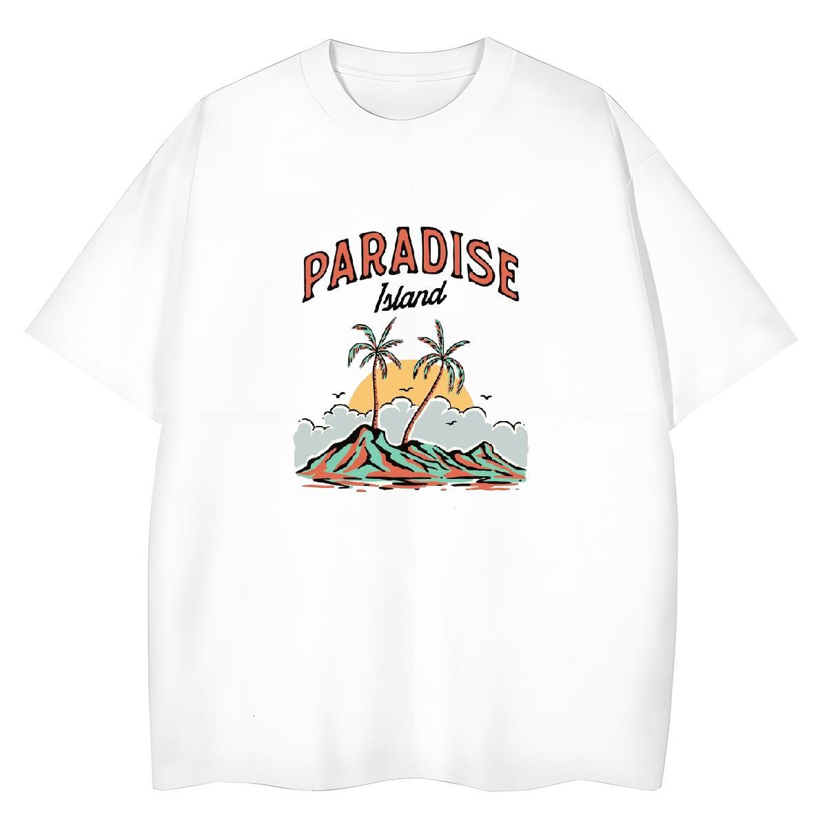 Loose fit Couples T Shirts 230g 100% Cotton beach Hip Hop Women T Shirts O Neck Short Sleeves DIY Logo Top Tees