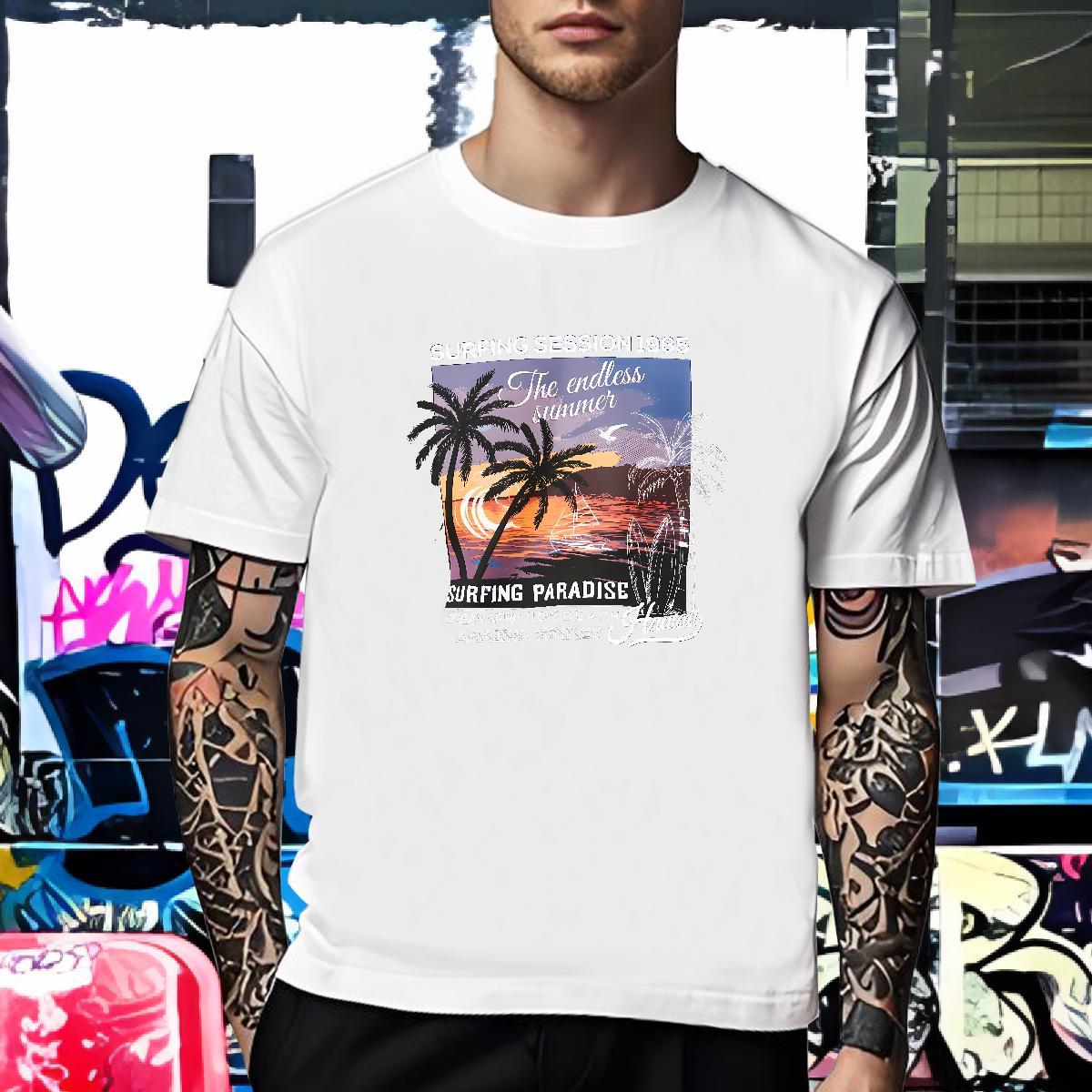 Cool T-Shirts 230g Cotton tree Outdoor Graphic Breathable Short Sleeve Tshirt for Man Woman Custom Tops Tees